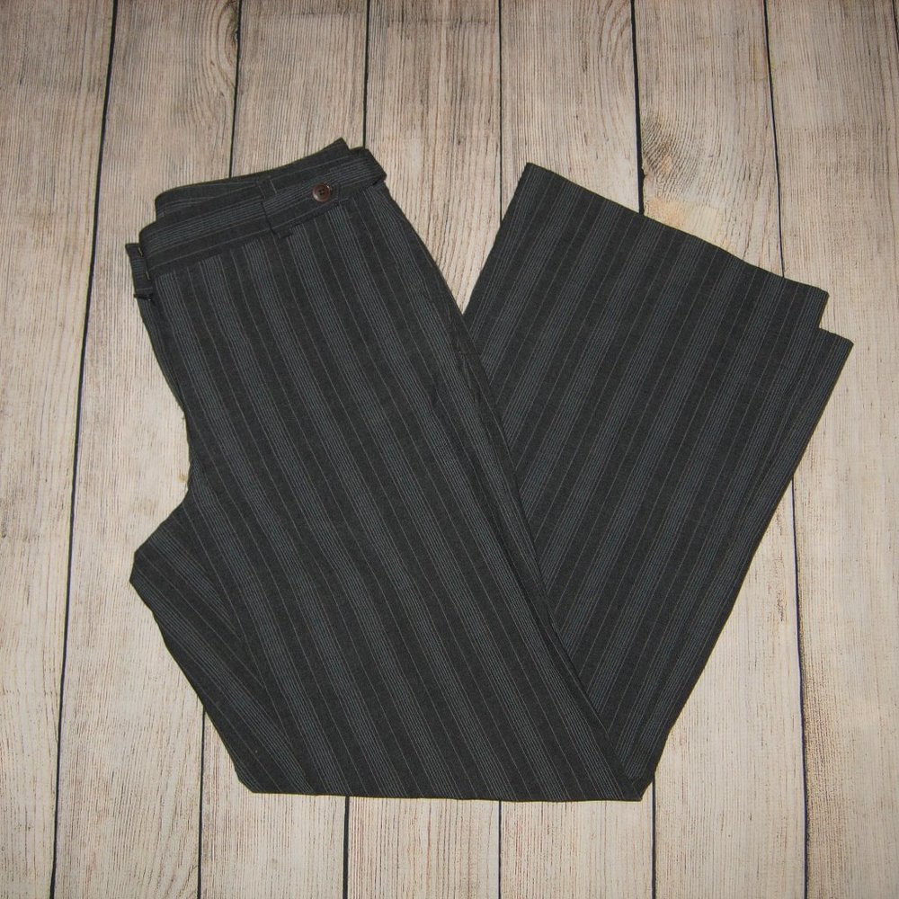 Liz Claiborne Gray Striped Sloane Pants 10 Petite